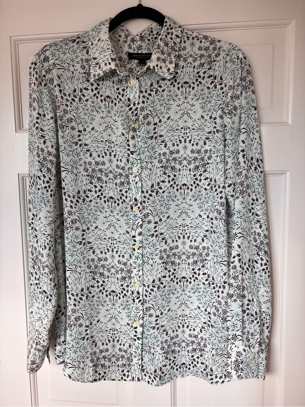 Banana Republic Mint Floral Button-Down Shirt